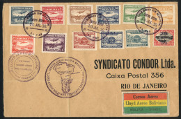 BOLIVIA: 30/JUL/1930 LA PAZ - Rio De Janeiro: Bolivia-Brazil First Airmail Flight, Cover With Nice Multi-colored Postage - Bolivia