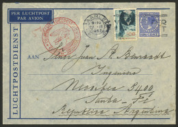 NETHERLANDS: 22/MAR/1937 Haarlem - Argentina, Airmail Cover Franked With 92½c. Sent By Germany DLH, Arrival Backstamp, V - Other & Unclassified