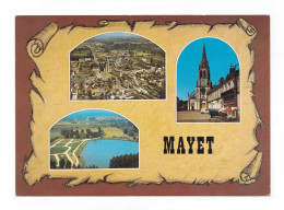 Delcampe - Mayet, 72, 3 Vues, Vue Aérienne, église, étang, éd. Artaud Frères N° 104 - Mayet