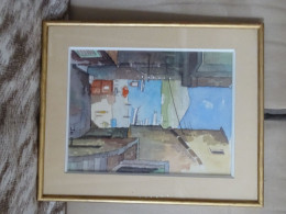 Delcampe - Aquarelle - Vieille Rue De La Ville Basse - Calvi - Acquarelli