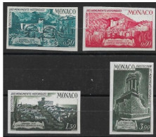 Monaco RARE Série, Essais De Couleurs N°851/54**Monuments, Sospel, Roquebrune, Cagnes/mer, La Turbie.. - Errors And Oddities