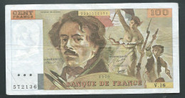 BILLET FRANCE 100 Francs "Delacroix" 1979 - 572136 V.16  Laura 2101 - 100 F 1978-1995 ''Delacroix''