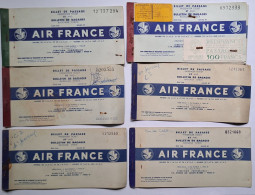 IMPORTANT LOT DE BILLETS DE TRANSPORT - AIR FRANCE - ANNEE 50 - VOYAGE FINLANDE, LIBAN, INDE, THAILANDE, CAMBOGDE, JAPON - Tickets