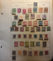 SVERIGE SUÈDE SWEDEN 1891 - 1918 Collection 107 Timbres Neufs * / O Dont Service Surchargés,sur Page Album TB BONNE COTE - Autres & Non Classés