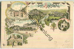 Delcampe - Arnsberg - Hirschberger Thor - Marktplatz - Verlag H. Ludewig Arnsberg Ca. 1895 - Arnsberg