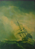 COPIE Ancienne ? Sur Panneau De Bois (20 X 27 Cm) De LA RAFALE De Willem Van De Velde Le Jeune  (Pays Bas - 1633 - 1707 - Oils