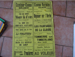 Delcampe - AFFICHE FILMS EXCELSIOR CINEMA BERLAIMONT ET CINEMA VARIETES AULNOYE 1964 9 FILMS DETAIL CI-DESSOUS 80cm/56cm - Affiches