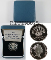 REGNO UNITO 1 POUND 1991 PROOF IN ARGENTO - Maundy Sets & Commémoratives
