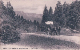De Vallorbe à Ballaigue VD, La Poste, Diligence Avec 2 Chevaux (3843) Timbre Arraché - Ballaigues