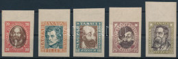 ** 1919 Magyar Tanácsköztársasági Arcképek ívszéli Vágott Sor (30.000) (20f Betapadás, 45f Ráncok, 75f Vízszintes Hajtás - Other & Unclassified
