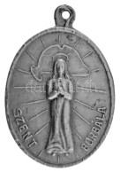 ~1940. "M. Kir. VIII. Honvéd Légvédelmi Tüzérosztály - Kassa / Szent Borbála" Kétoldalas Al Medál Füllel (19x24mm) T:XF  - Unclassified