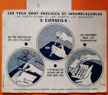 Buvard Vintage Années 50/60 , Porte-plume Et Compas. Menace Pour Les Yeux. N°89 - Lot3 - Kids