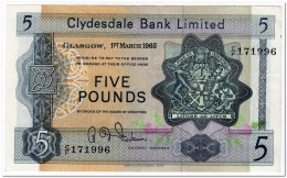 SCOTLAND,CLYDESDALE BANK LIMITED,5 POUNDS,1965,P.198,VF+ - 5 Pounds