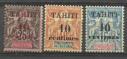 TERRITORIOS DE OCEANIA 1903 CON SOBRECARGA TAHITI - YVERT 31/33** - Tahiti