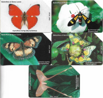 Sierra Leone - SLNTC - Urmet - Set Of 5 Different Butterfly Cards, All Used - Sierra Leone