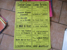 Delcampe - AFFICHE FILMS EXCELSIOR CINEMA BERLAIMONT ET CINEMA VARIETES AULNOYE 1964 12 FILMS DETAIL CI-DESSOUS 80cm/56cm - Affiches