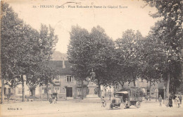 Delcampe - 39-POLIGNY- PLACE NATIONALE ET STATUE DU GENERALE TRAVOT - Poligny