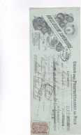 VP 148 FACTURE HUILE D OLIVE UNION DES PROPRIETAIRES NICE ALPES MARITIME 1912 TIMBRE FISCAL - Facturen