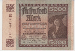 GERMANY 5000 Reich Mark 1923 Reichsbank Berlin Deutschland  Money Banknote - 5000 Mark