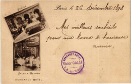 Delcampe - CPA PARIS 1e Normandy Hotel. Salle A Manger, Fumoir 1898! (479549) - Paris (01)