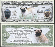 Delcampe - USA - FANTASY NOTE - PUG  DOG  WITH  CERTIFICATE - 2016 - UNC / SERIES  K9 - Autres & Non Classés