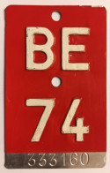 Velonummer Bern BE 74 - Number Plates