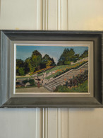 TADDEI (XXème)  "Parc Jouvet à Valence  " Huile Sur Carton Entoilé Encadrée Datée Juillet 1959 - Oils