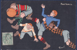 CPA FERNEL Illustrateur Circulé Sport Satirique Humour Rugby - Fernel