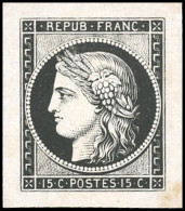 (*) 2 - Epreuve S/ Feuillet Du 15c. En Noir. 2ème Pièce Vue à Ce Jour. SUP. RRR. - 1849-1850 Ceres
