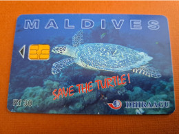 MALEDIVEN /MALDIVES / CHIPCARD   Units 30  SAVE THE TURTLE / /FISH    **18187** - Maldives