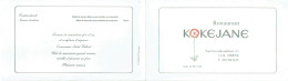 Delcampe - Menu Double. Restaurant KOKEJANE, Herne. 1988. - Menus