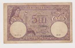 Romania Paper Money, 5 Lei 1917 Banknote, Roumanie Billet De 5 Lei, Woman, Wool Spinning, Lions Coat Of Arms (ds1291) - Roumanie