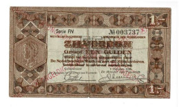 Nederland 1 Gulden 1938 Zilverbon "Ongeldig Stempel" - 1 Gulden