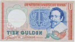 Nederland 10 Gulden 1953 Hugo De Groot Met Verticaal Merk - 10 Gulden