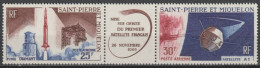 1966 - SPM - POSTE AERIENNE YVERT N° 34A ** MNH - COTE = 25 EUR. - - 1966 Lancement 1e Satellite Française à Hammaguir