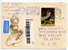 Hungary 2011 Registered Cover - Hódmezővásárhely To Port Matilda, Pennsylvania; Stamps & Meter - Briefe U. Dokumente