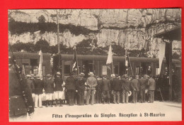 ZYK-01 RARE Fêtes D'inauguration Du Simplon. Réception Saint-Maurice Dans Le Chablais Valaisan NC Franco-Suisse Sans No - Simplon