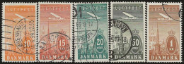 Denmark      .    Y&T   .       Airmail  6/10      .  O      .    Cancelled - Airmail