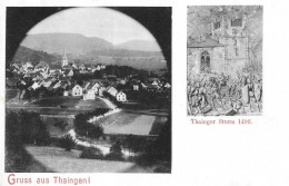 GRUSS AUS THAINGEN ► 400 Jahre Thainger Sturm 1499, Seltener Mehrbild-Lichtdruck Anno 1899 - Thayngen