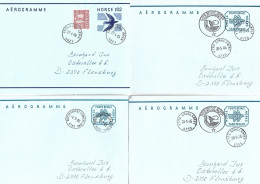 Norway - 4 Aerograms Sent To Germany.  H-2029a - Briefe U. Dokumente