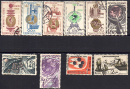 Tchécoslovaquie Lot De 10 Timbres Oblitérés Cote Totale > 2€50 - Sonstige & Ohne Zuordnung