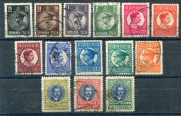 ROMANIA 1930-31 King Carol II Definitive Used   Michel 375-88 - Gebraucht