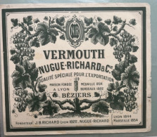 Buvard    VERMOUTH NUGUE-RICHARD & Cie " BEZIERS - Liquor & Beer
