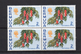 Delcampe - Bermuda 1970 Flowers ( Bottle Brush 2c ) MNH Block Of 4 S.G. 250 - Bermuda