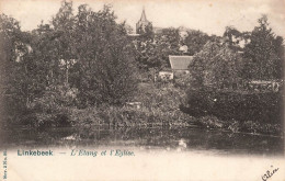 [-5%] BELGIQUE - Linkebeek - LEtang Et LEglise - Vue Densemble - Carte Postale Ancienne - Linkebeek