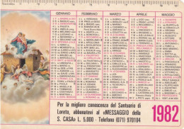 Delcampe - Calendarietto - Congrecazione Universale Della Santa Casa Di Loreto - Anno 1982 - Kleinformat : 1981-90