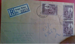 ! 1962 Einschreiben, Registered Cover Sungei Bakap, Malaysia, Malaya Penang To Singapore, Singapur - Penang
