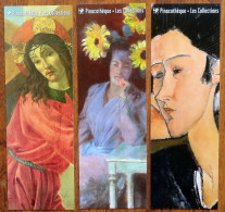 Delcampe - Lot De 3 Et Très Beaux Marque-pages, Bookmarks – Pinacothèque PARIS 9ème – Modigliani, Botticelli, Claude Monnet - Lesezeichen