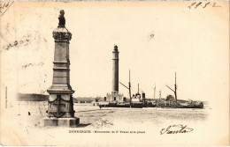 Delcampe - CPA AK Dunkerque Monument De F.Texier Et Le Phare LIGHTHOUSES (1219677) - Faros