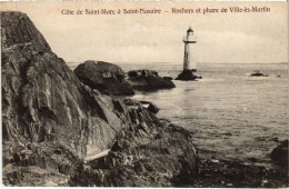 Delcampe - CPA AK Roches Et Phare De Ville Es Martin LIGHTHOUSES (1219667) - Faros
